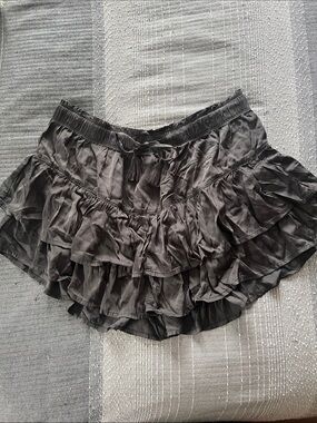 aerie Black Ruffled Mini Skirt